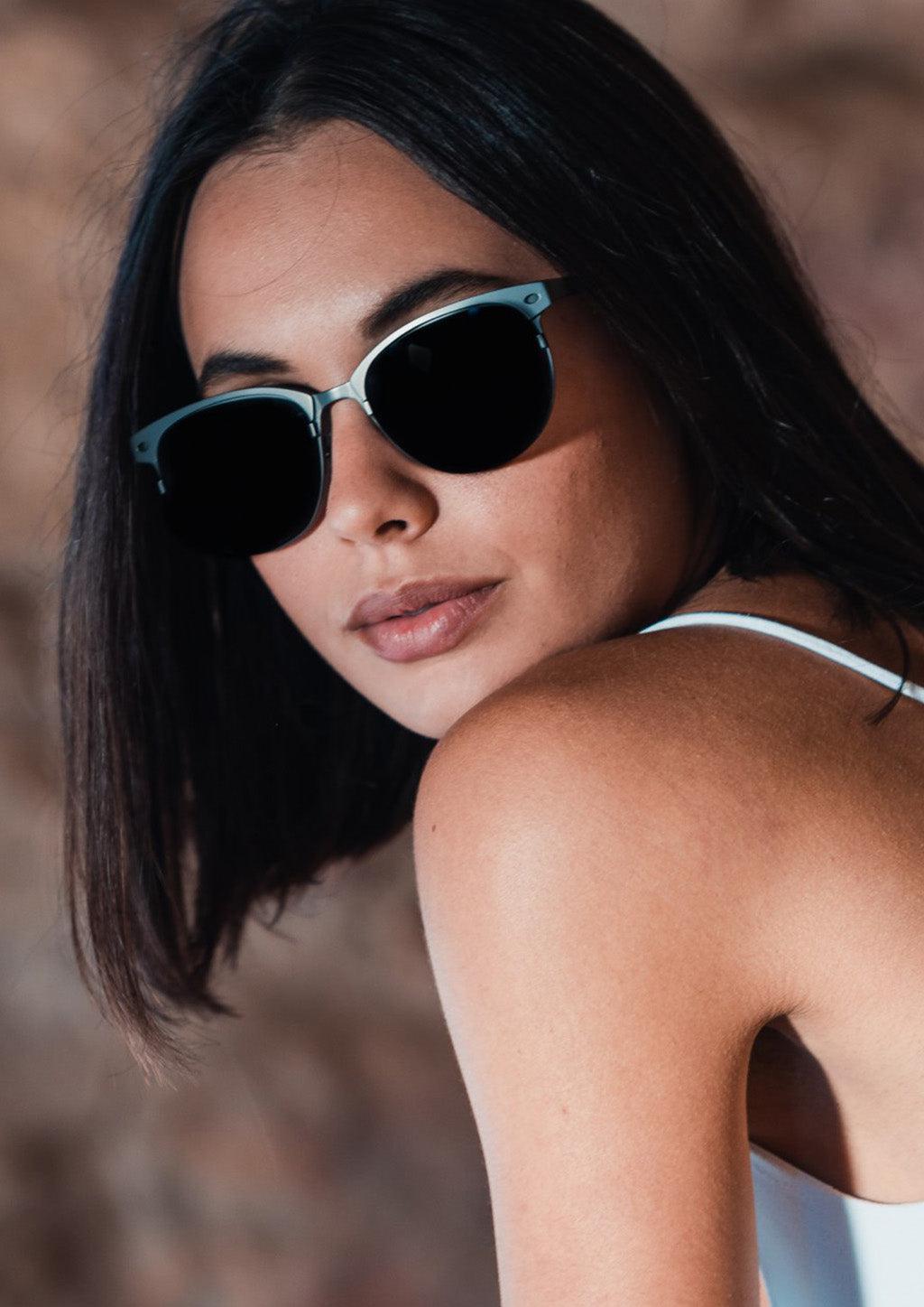 Unisex Sonnenbrille - Titanium Clubmasters - V2 - Changeable Lenses-5